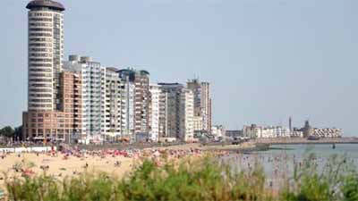De boulevard en het strand van Vlissingen op Walcheren